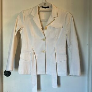 Theory cream Belted Blazer size 2
